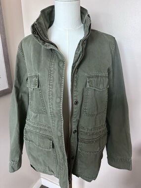 Madewell Olive Green Utility Cargo Field Jacket, Size M Military